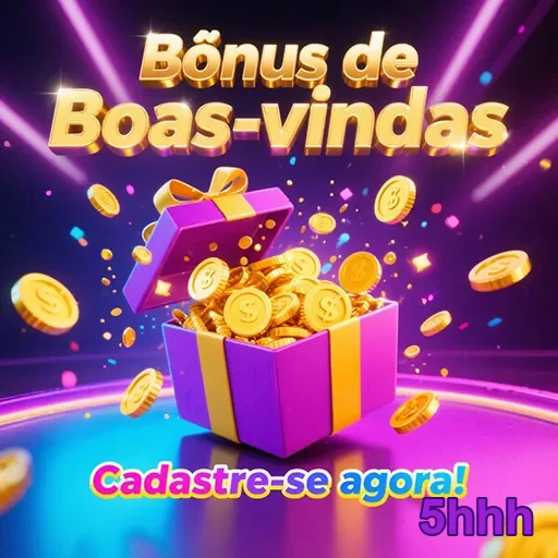 Imagem de boas-vindas do site 5hhh, destacando bônus especiais para novos usuários.