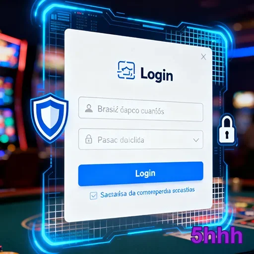 Tela de login do 5hhh com tema de cassino, destacando um design atrativo e interativo.